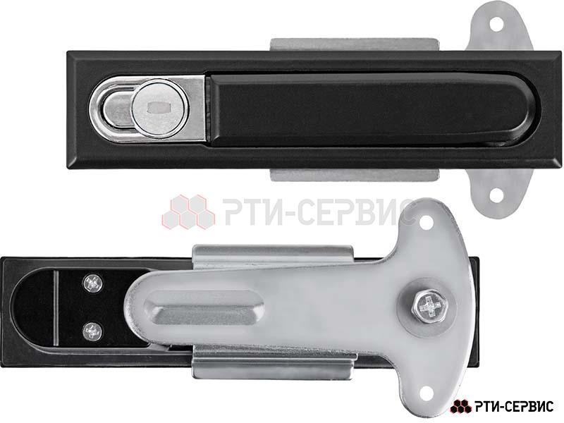 Замок с поворотной ручкой, с ключом 142х34 мм, чёрный - фото 1