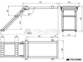 Лестница для фургона складная 2 узкие ступени H-540 Zn - фото 2
