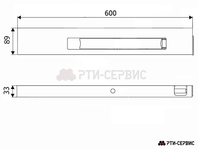 Замок борта алюминиевый 600 мм (левый) с заглушкой - фото 3