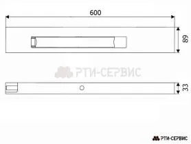 Замок борта алюминиевый 600 мм (правый)